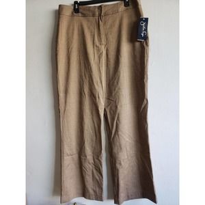 NEW women's 16 XL brown houndstooth dressy pants Jonathan Logan wide leg
